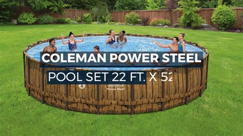 coleman power steel 22 x 52 frame pool set box|52x22 above ground pool.